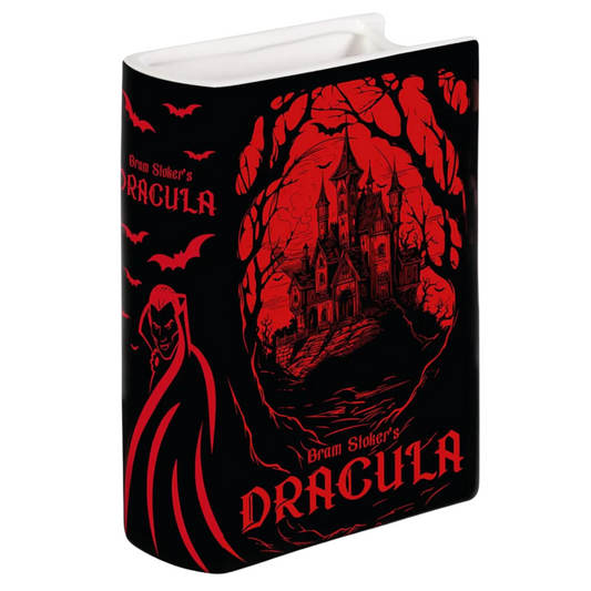 Dracula book-shaped gothic ceramic decorative vase from Steel Mill & Co