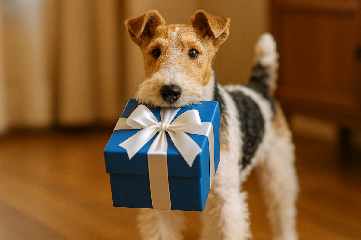 make the gift blue box with a white bow