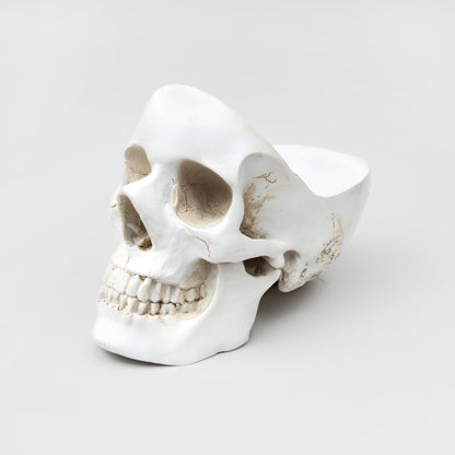 White skull-shaped storage organiser, gothic home decor gift